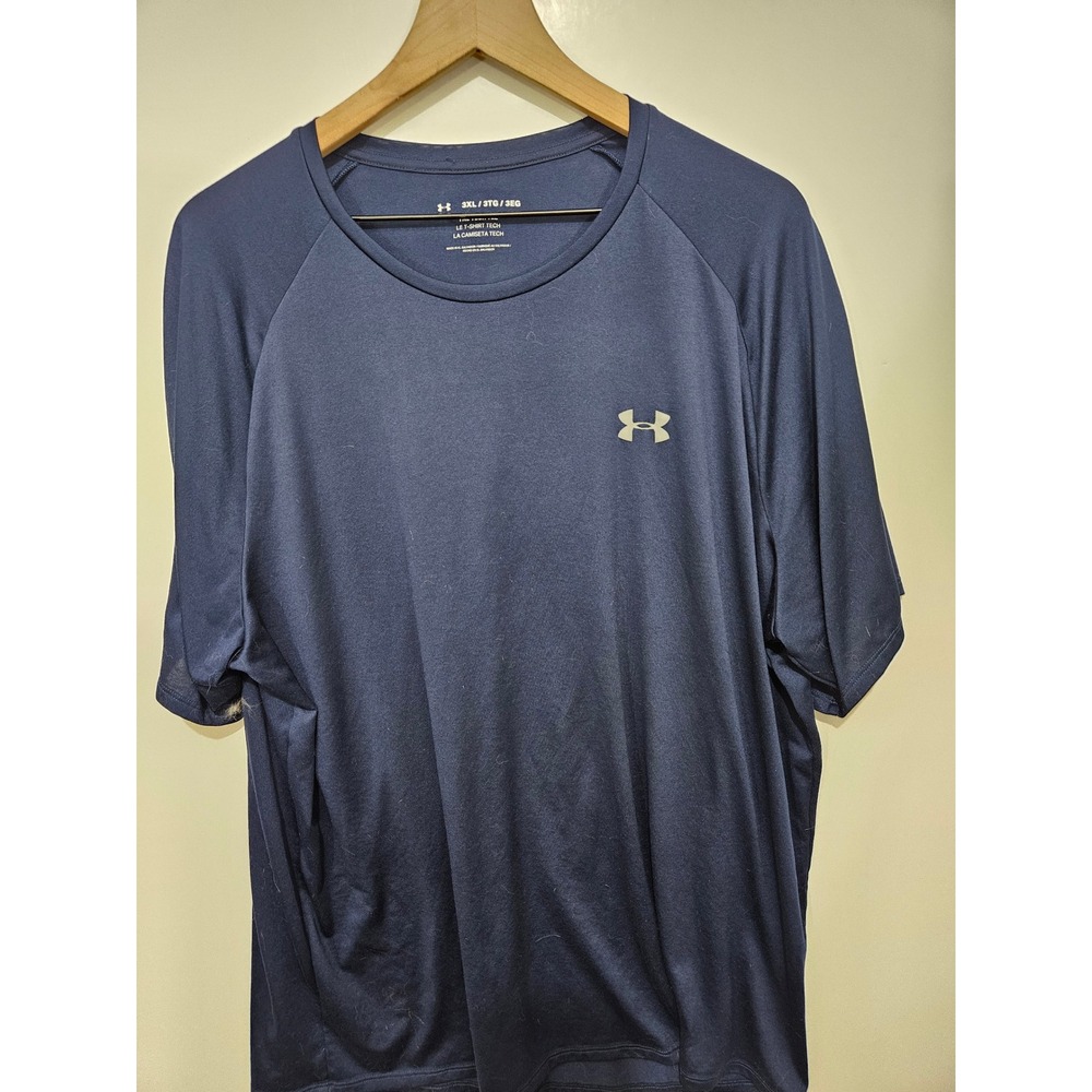 Under Armour Mens Navy Blue Tech Tee Short Sleeve Training Shirt‎ 3XL HeatGear
